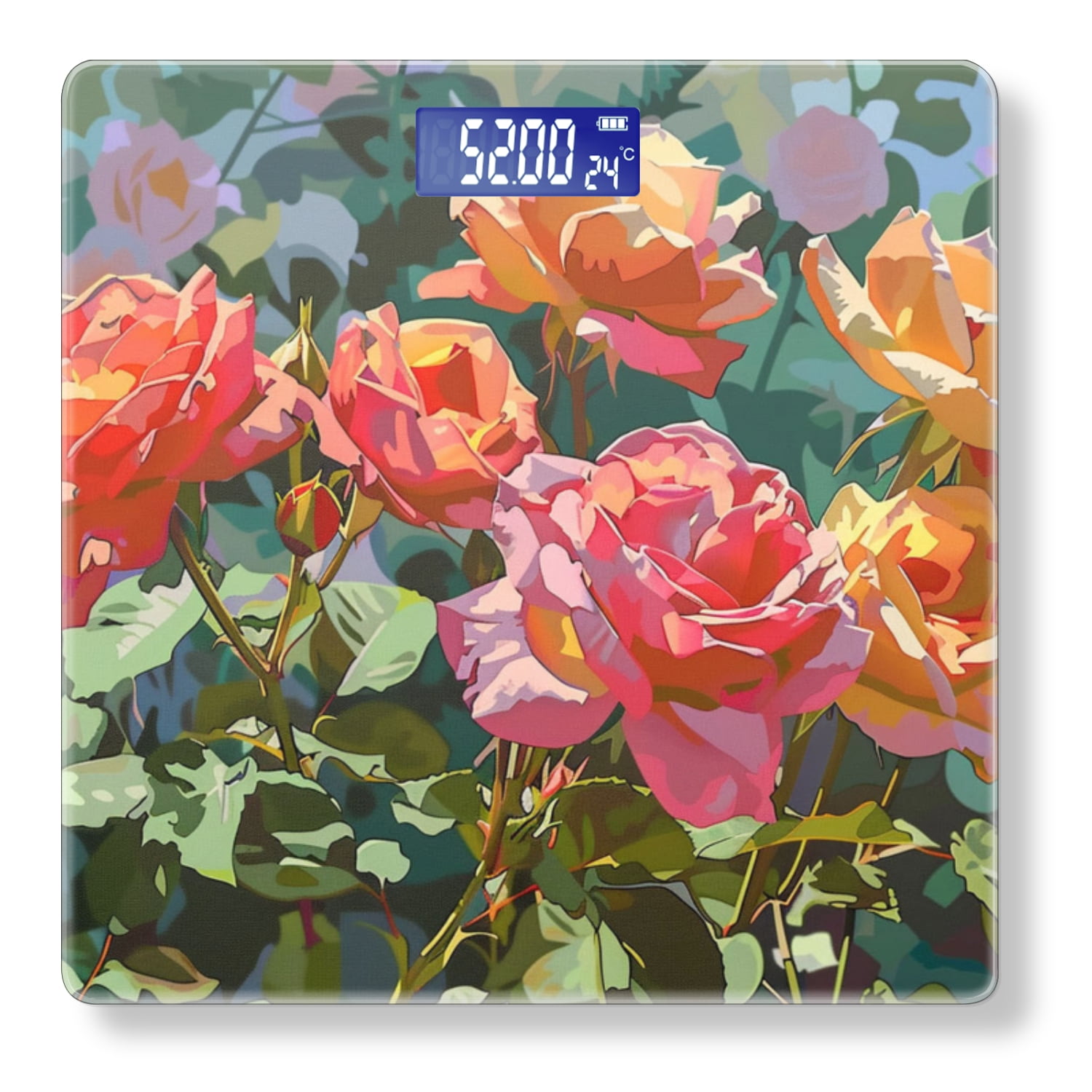 Bathroom Scale, Highly Accurate Digital Body Scale,Precisely Measures Weight up to 400 lbs-Group Of Roses In The Garden