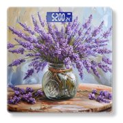 Bathroom Scale, Highly Accurate Digital Body Scale,Precisely Measures Weight up to 400 lbs-Large Bouquet Of Lavender In Old Jar Stands On The Table