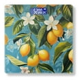 thumbnail image 1 of Bathroom Scale, Highly Accurate Digital Body Scale,Precisely Measures Weight up to 400 lbs-Lemon And Flowers On Blue Background, 1 of 4