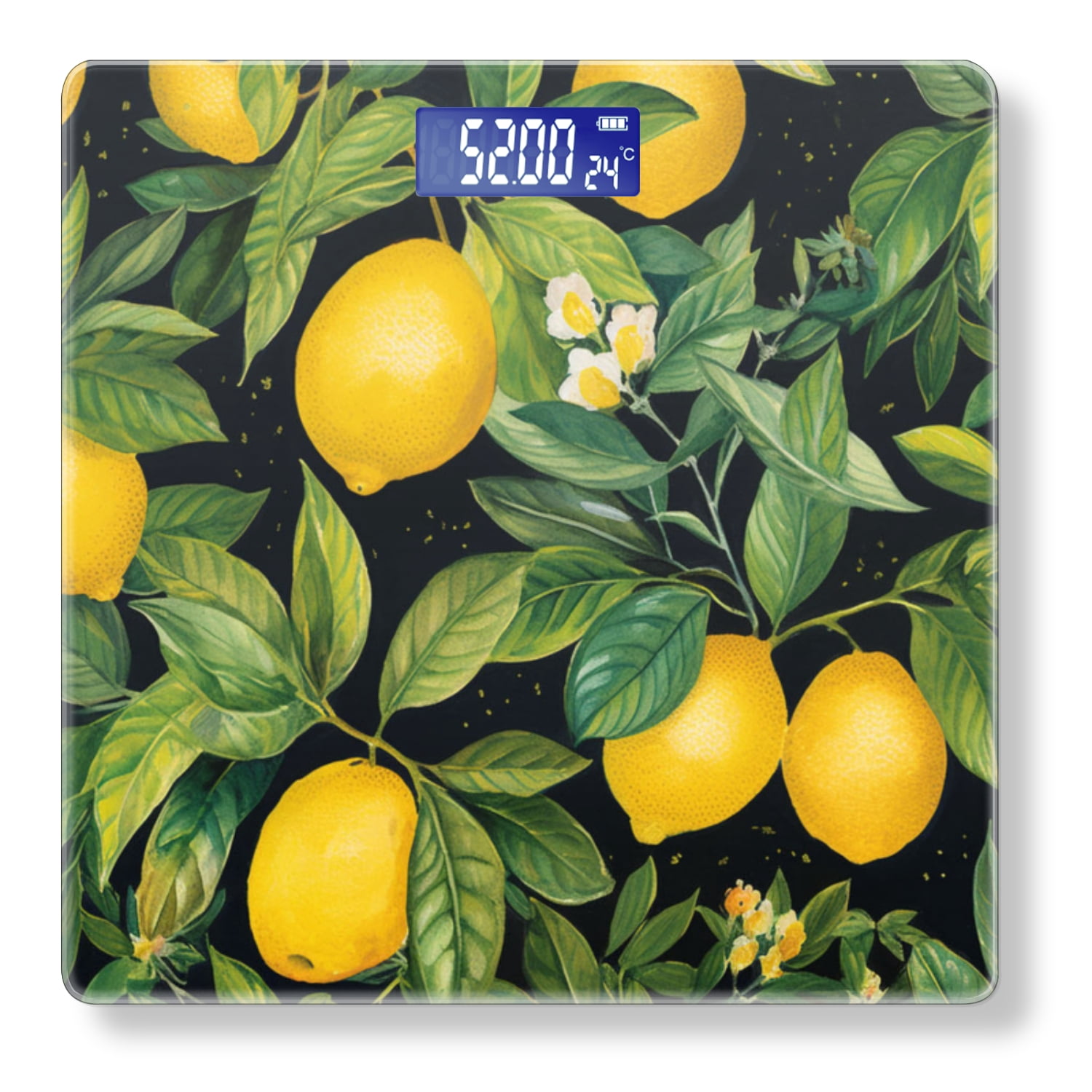 Bathroom Scale, Highly Accurate Digital Body Scale,Precisely Measures Weight up to 400 lbs-Lemons And Lemon Tree Branches With Leaves And Flowers