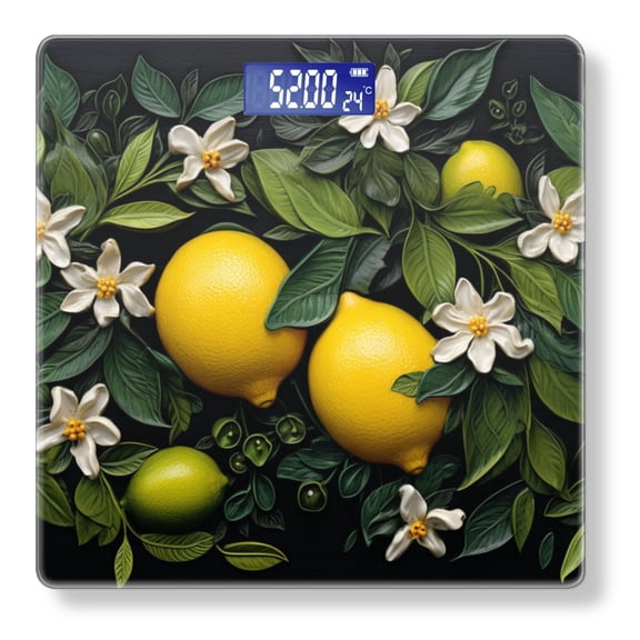 Bathroom Scale, Highly Accurate Digital Body Scale,Precisely Measures Weight up to 400 lbs-Lemons And Limes With Green Leaves