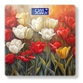 thumbnail image 1 of Bathroom Scale, Highly Accurate Digital Body Scale,Precisely Measures Weight up to 400 lbs-Oil Painting Of Array Of Tulips In Red, 1 of 4