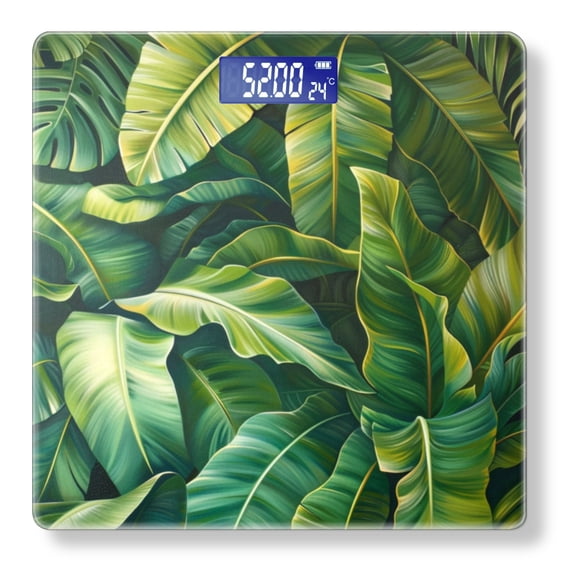 Bathroom Scale, Highly Accurate Digital Body Scale,Precisely Measures Weight up to 400 lbs-Oil Painting Of Banana Leaves