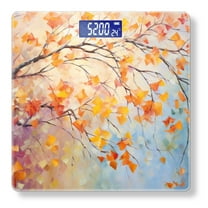 Bathroom Scale, Highly Accurate Digital Body Scale,Precisely Measures Weight up to 400 lbs-Oil Painting Of Tree Branches With Autumn Leaves