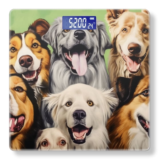 Bathroom Scale, Highly Accurate Digital Body Scale,Precisely Measures Weight up to 400 lbs-Oil Painting Of Various Dogs And All Smiling