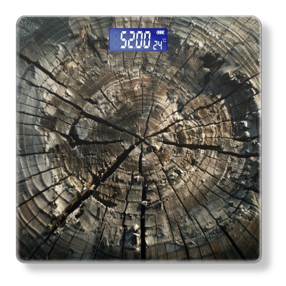 Bathroom Scale, Highly Accurate Digital Body Scale,Precisely Measures Weight up to 400 lbs-Old Tree Stump With Cracks And Rings