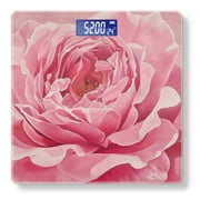 High Precision Body Weight Scale Smart Bathroom Scales with Large LCD Display400lbs,Decorative for Bedroom-Pink Rose On Pink Background