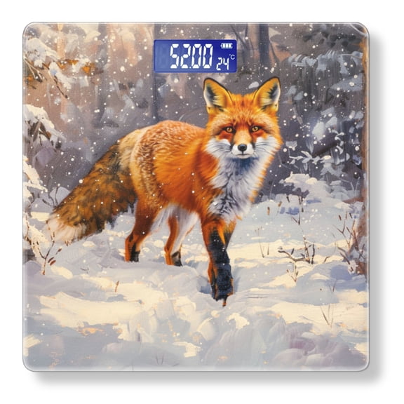 Bathroom Scale, Highly Accurate Digital Body Scale,Precisely Measures Weight up to 400 lbs-Red Fox In The Snow