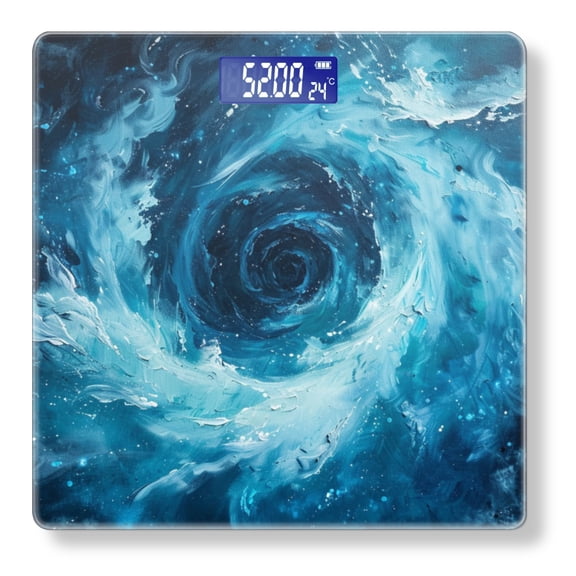 Bathroom Scale, Highly Accurate Digital Body Scale,Precisely Measures Weight up to 400 lbs-Swirling Vortex Of Blue And White Water