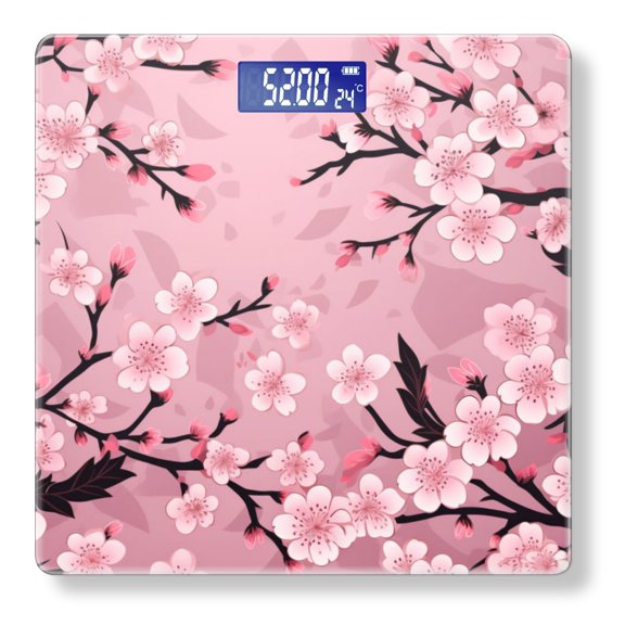 High Precision Body Weight Scale Smart Bathroom Scales with Large LCD Display(400lbs),Decorative for Bedroom-Vector Pink Background