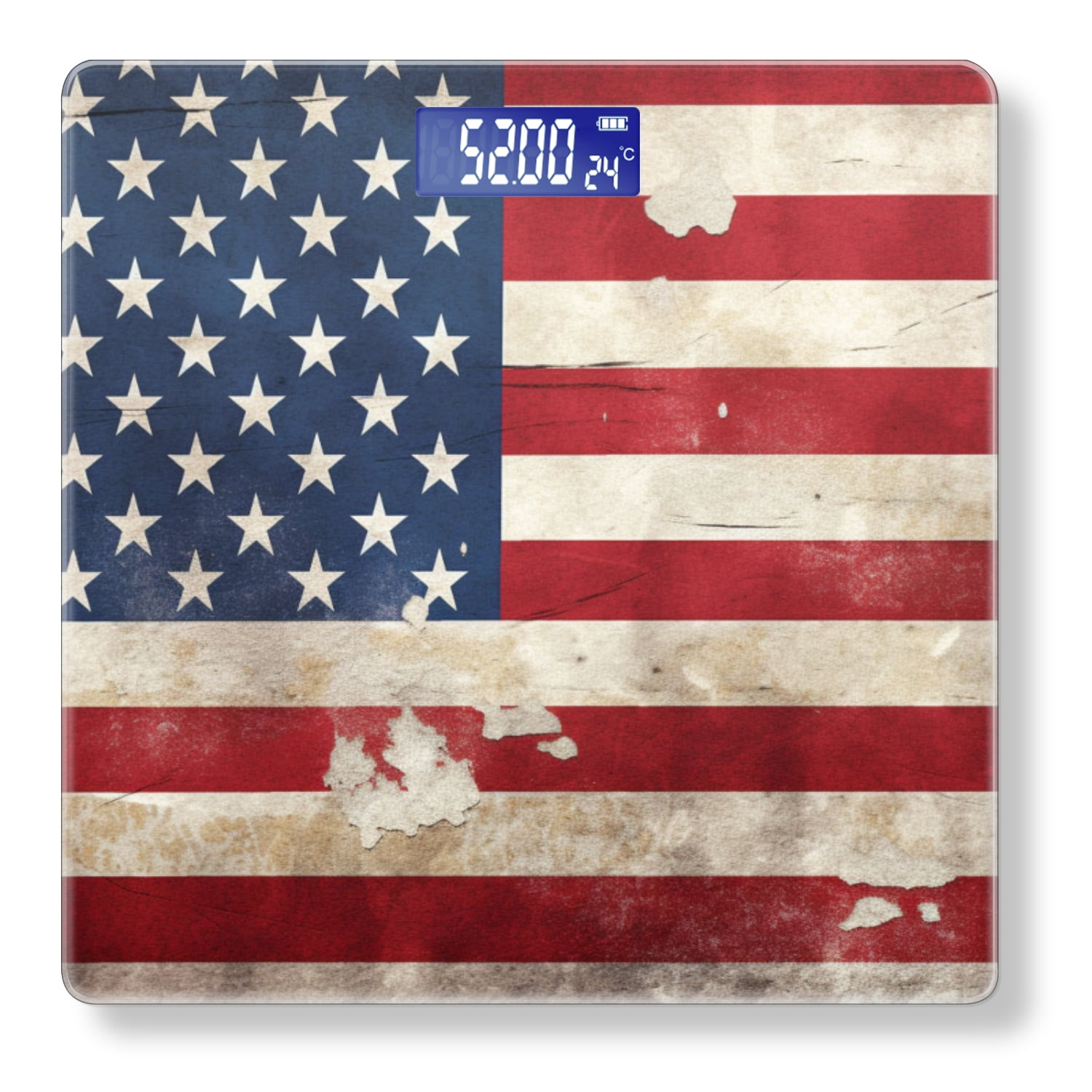 Bathroom Scale, Highly Accurate Digital Body Scale,Precisely Measures Weight up to 400 lbs-Vintage American Flag