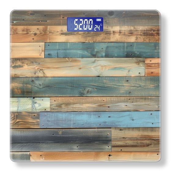 Bathroom Scale, Highly Accurate Digital Body Scale,Precisely Measures Weight up to 400 lbs-Vintage Wooden Wall With Weathered