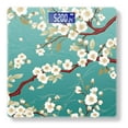 thumbnail image 1 of Bathroom Scale, Highly Accurate Digital Body Scale,Precisely Measures Weight up to 400 lbs-White Flowers On Turquoise Background, 1 of 4