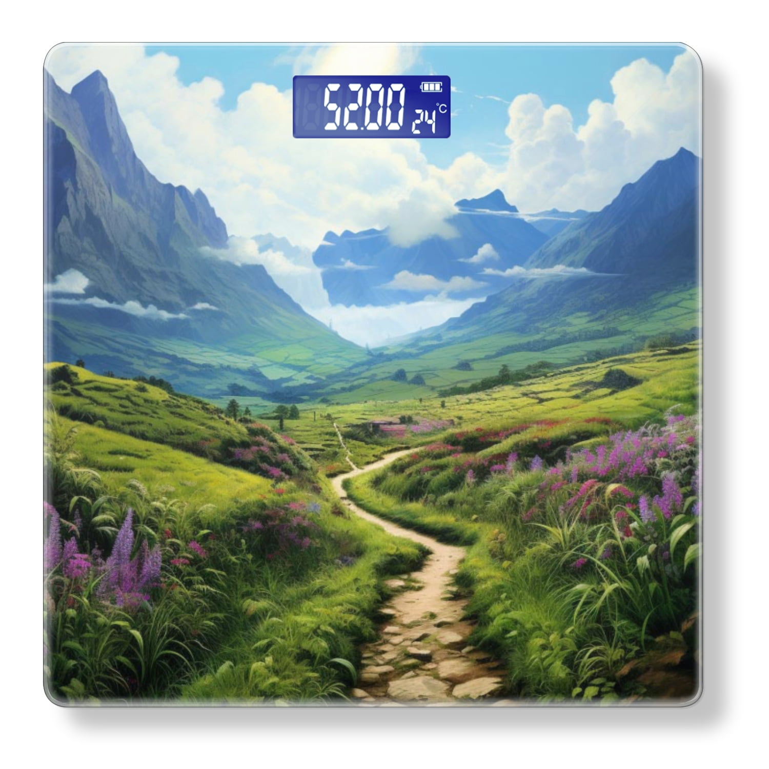 Bathroom Scale, Highly Accurate Digital Body Scale,Precisely Measures Weight up to 400 lbs-Winding Path Leading Through Lush Green Meadows