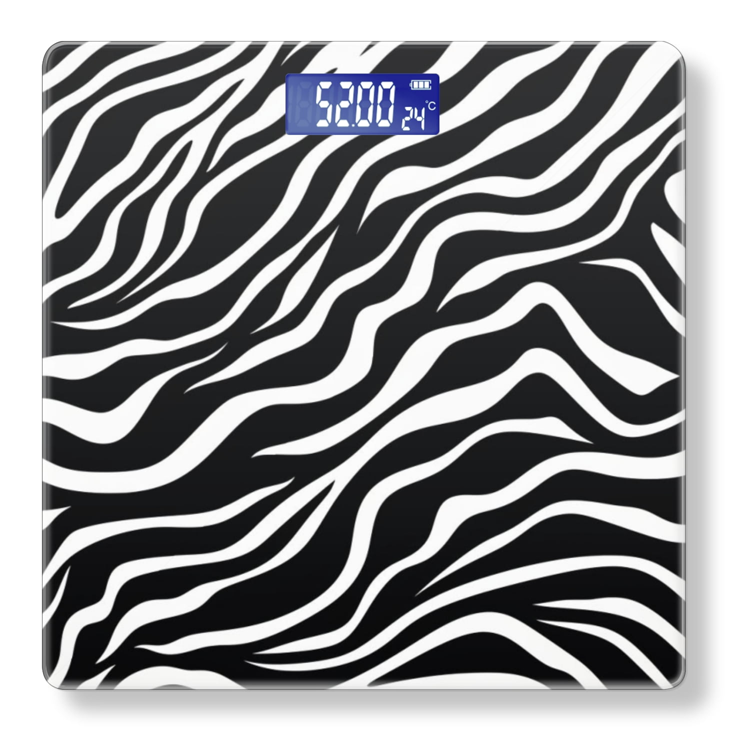Bathroom Scale, Highly Accurate Digital Body Scale,Precisely Measures Weight up to 400 lbs-Zebra Skin Pattern