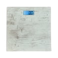 thumbnail image 1 of Bathroom Scale for Body Weight, Bathroom Body Scale with a Large LCD Backlight Display and Tempered Glass, Batteries Included, 400lbs (Wht Wood), 1 of 4