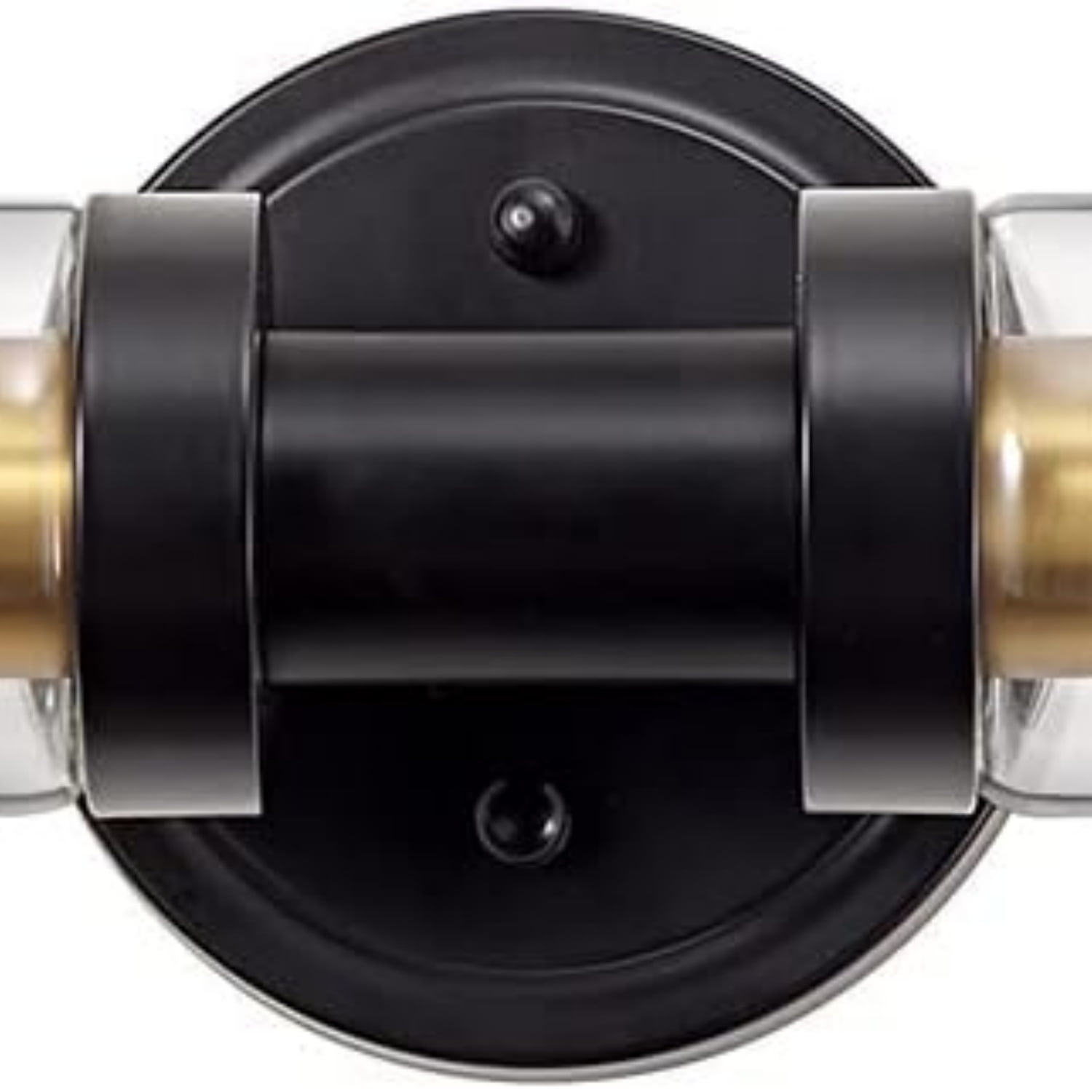 Bathroom Sconces Wall Lighting W/Clear Glass, 2-Light Bathroom Vanity Light Fixtures, Modern Wall Lights for Mirror Living Room Hallway, Black and Gold Brushed Brass