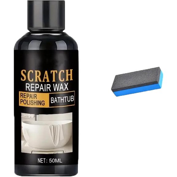 Bathroom Scratch Repair Wax with Sponge, Paint & Surface Revival Kit, Universal Premium Polishing Compound for Deep Scratches, Suitable for Bathtubs, Toilets, Ceramics, Resin, Metal (50ml)