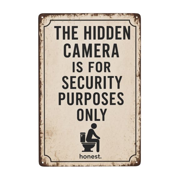 Bathroom Security Quote Metal Tin Sign For Home Wall Decor 8x12 Inch