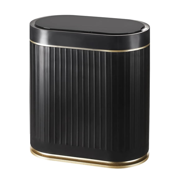 Black Gold Automatic Motion Sensor Plastic Trash Can 2 Gallon Bathroom Waste Bin