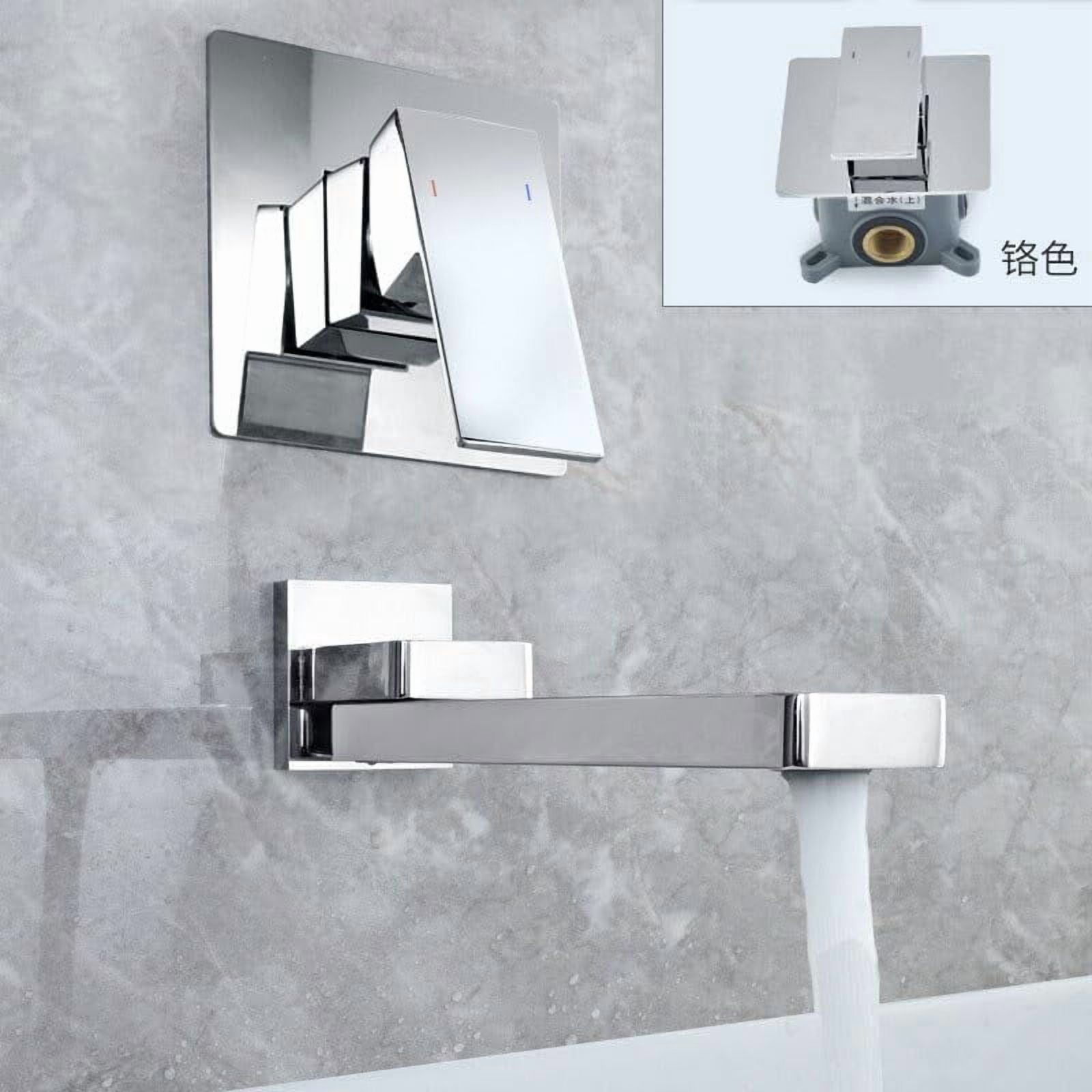 Bathroom Separate Basin Faucet Gold/Black/Chrome Hot and Cold Water Mixer Tap Double Hole Single Handle Brass Bathtub Faucet