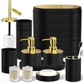 thumbnail image 1 of Bathroom Set, 10PC Bathroom Accessory Set, Black Bathroom Accessories, Black and Gold Bathroom Set with Trash Can, Soap Dispensers, 1 of 8