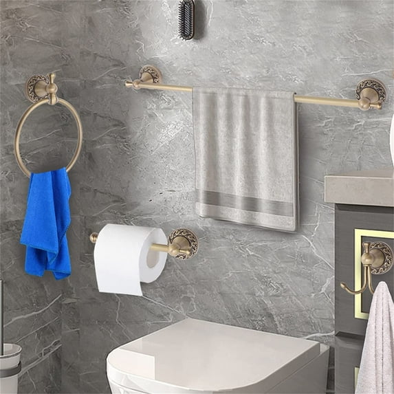 Bathroom Set Antique Brass Bathroom Accessories Set 4 Piece Wall ...