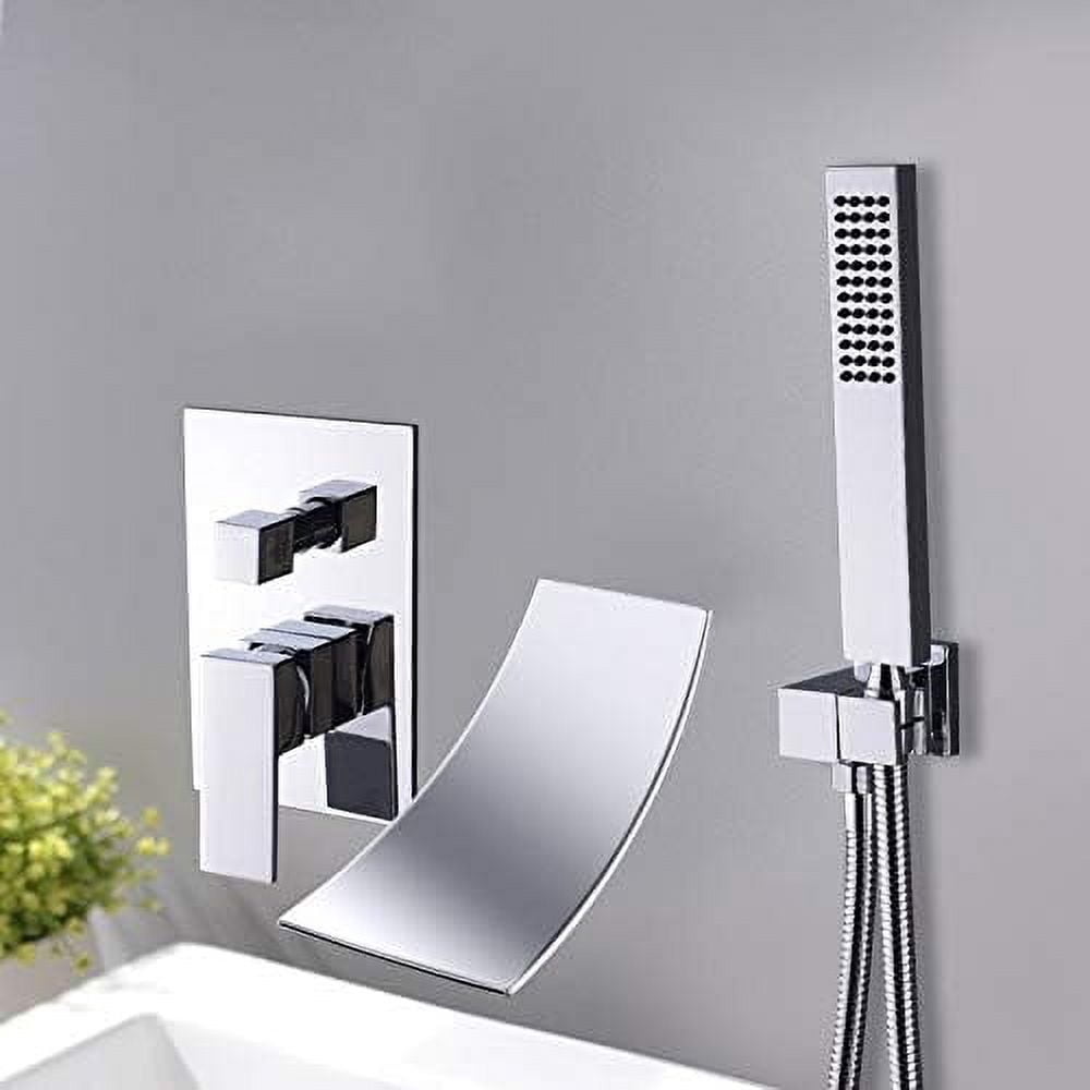 Bathroom Set Chrome Polished Bathtub Faucet ORB Bath Shower Faucet Bathtub Tap Mixer Water In Wall Waterfall Faucet Concealed