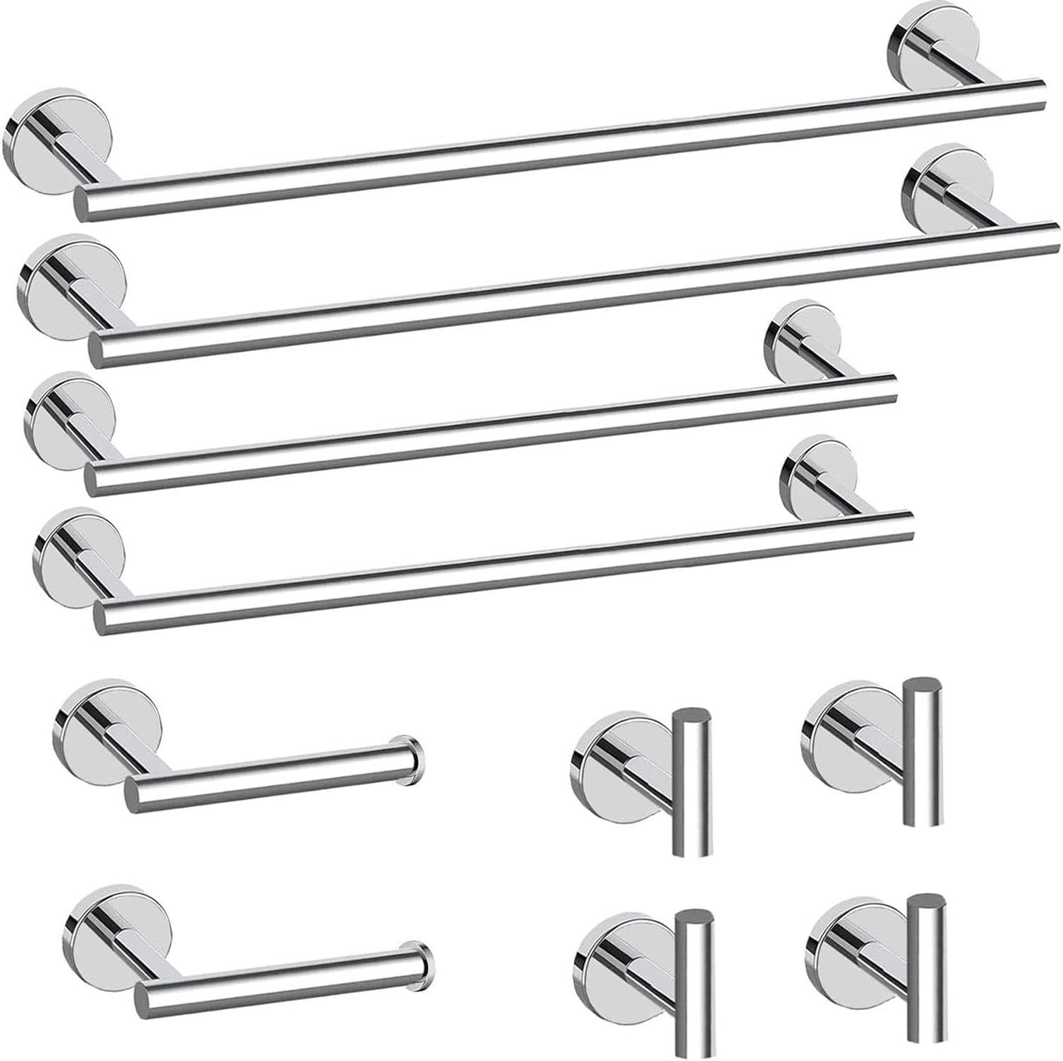 Bathroom Set - Includes Towel Bar, Robe Hook, Toilet Paper Holder ...