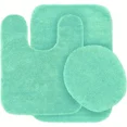 thumbnail image 1 of Bathroom Set Solid Color Mint Green #6 Non Slip Soft Chenille Bath Rug With Rubber Backing U-Shape Contour Rug, Mat And Toilet Lid Cover, 1 of 5