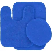 Gorgeous Home Linen #6 Bathroom Set Solid Color Royal Blue Bath Rug, Contour Mat And Toilet Lid Cover Non Slip