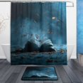thumbnail image 1 of Bathroom Sets Curtain and Rug Sets 23.6x15.7 in Non-Slip Mat and 60x72 in Shower Curtain for Home Bath Dcor Opened Book Pages, 1 of 8