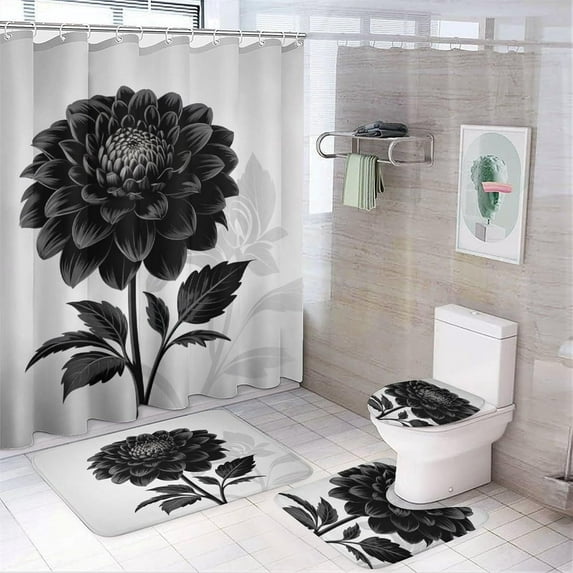 Shower Curtain sets for Bathroom Sets, Autumn Maple Leaves Pattern Printed on Shower Curtain and Liner Set, Great for Master Bath Beach House Modern Home, 72 x 72 inches