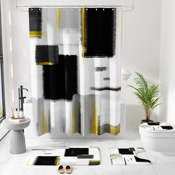 Bathroom Set Sets With Shower Curtain And Rugs Sequin Orange Decor ...