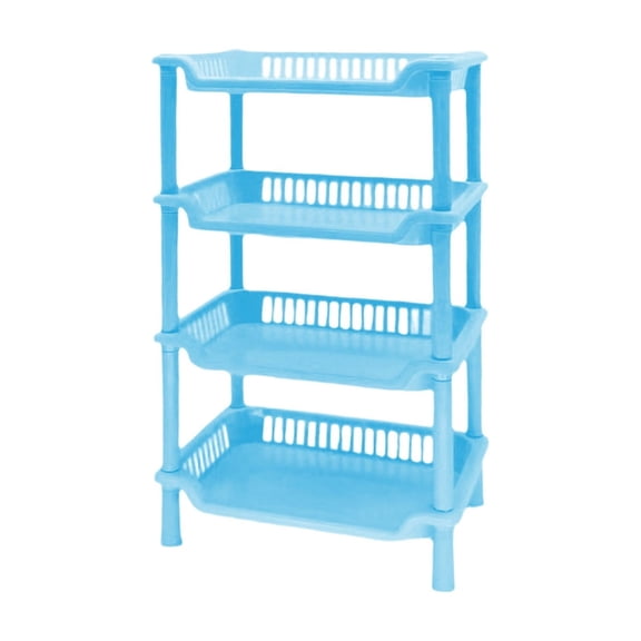 Bathroom Shelf, 4 Layers Bathroom Stand Freestanding Multipurpose Rack Organizer Detachable Shower Caddies Organizer Toilet Shelf Unit for Home Blue
