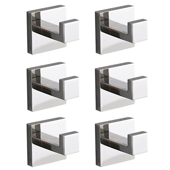 Bathroom Shelf 6 Pack Wall-Mounted Stainless Steel Bathroom Towel Hooks/Coat Hooks for Bathroom, Bedroom, Kitchen,Towel Bar