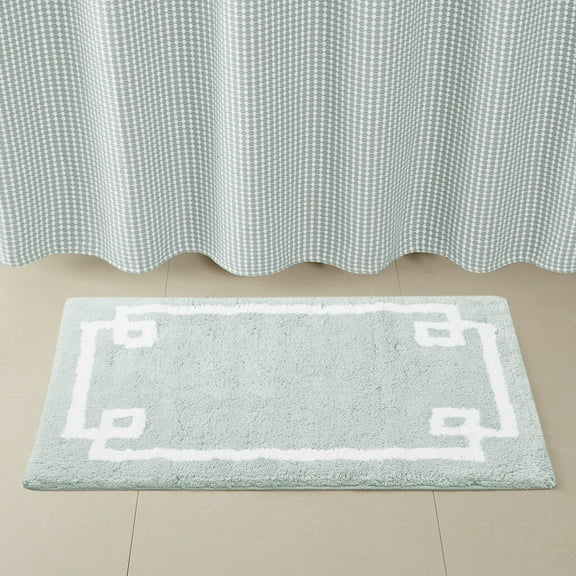 Bathroom Shelf, Cotton Tufted Bath Rug 20x30, Seafoam Towel Bar,Cotton Toilet Paper Holder, Bath & Faucets Bathroom Accessories