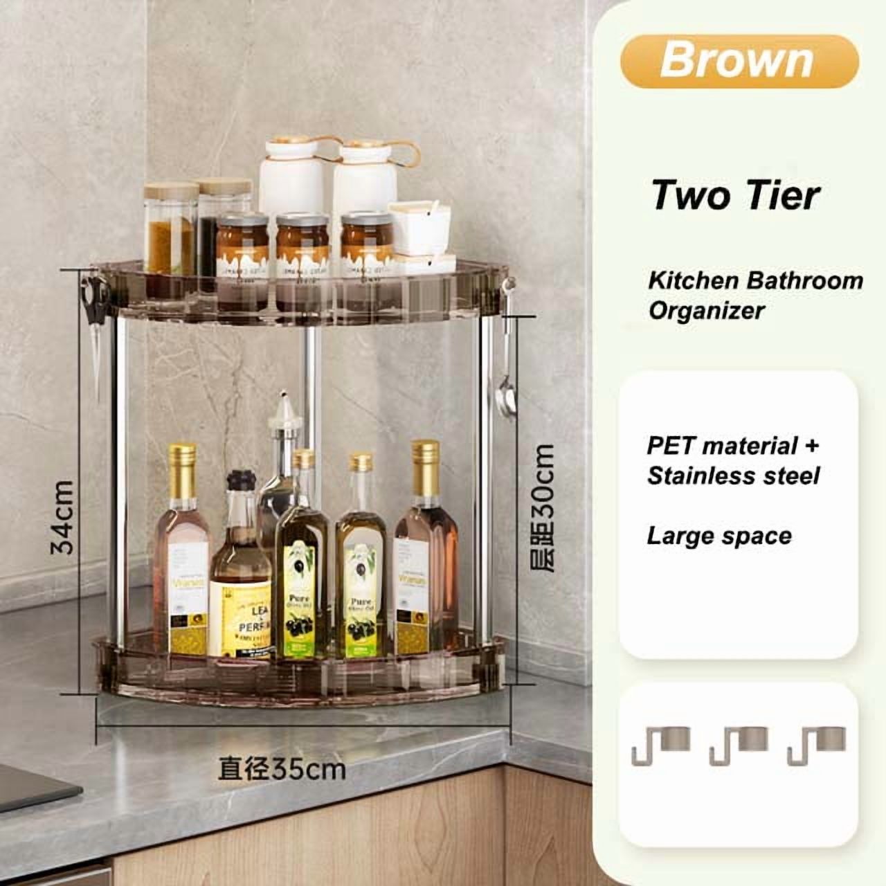Kitchen Corner Storage Rack Bathroom Shelf Countertop Triangle Organizer Multi-Layer Washstand ...