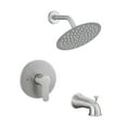 thumbnail image 1 of Bathroom Shelf Faucet Modern Brushed Nickel Shower Faucet, Tub and Shower Trim Kit with Single-Spray Touch-Clean Brushed Nickel Round Shower Head, Brushed Nickel (Valve Not Included),Toilet Paper Hol, 1 of 9