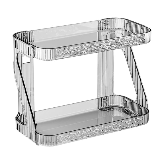 Bathroom Shelf Organizer Hole-free Wall-mounted Bathroom Storage Rack, Double-tier Vanity Unit, Cosmetic and Grooming Aids Shelf