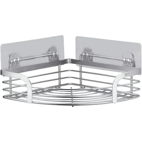 Bathroom Shelve Corner Shower Caddy, SUS304 Stainless Steel, Wall Mounted Bathroom Shelf with Adhesive, Storage Organizer for Toilet, Dorm and Kitchen (Size : 28CM)
