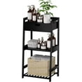 thumbnail image 1 of Bathroom Shelves, 3 Tier Ladder Shelf with Drawers, Bamboo Bookshelf Open Shelving, Nightstand Bookcase End Table Plant Stand for Living Room, Bedroom, Bathroom, Kitchen, 1 of 6