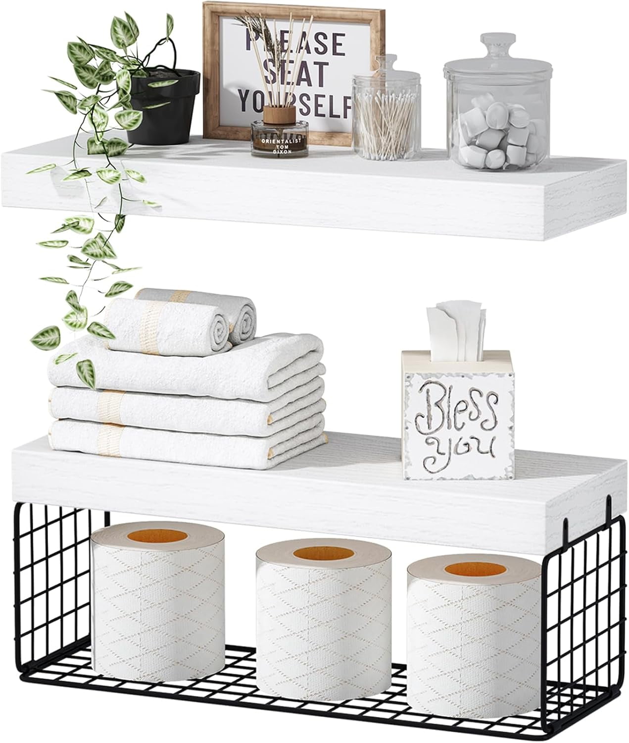 Bathroom Shelves Over Toilet - Wall Mounted Floating Shelves Toilet ...