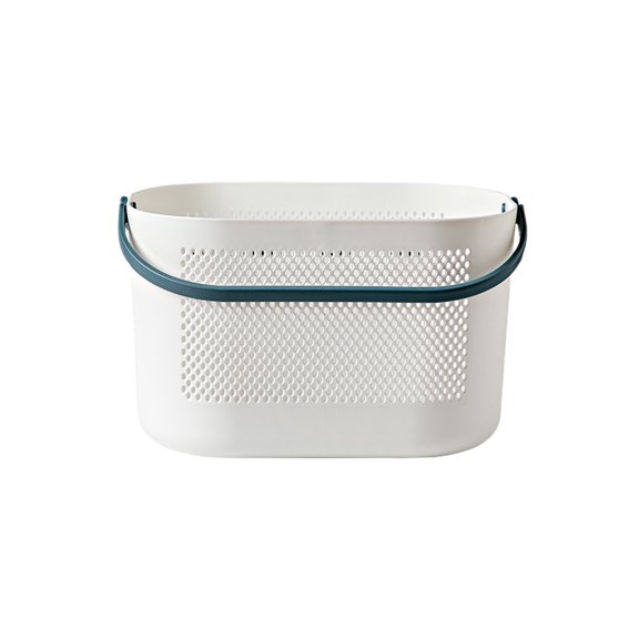 Bathroom Shower Basket with Handle, Thickened Plastic Storage Box, Multifunctional Bath and Fruit Storage Organizer, Durable Plastic Bathroom Storage Basket for Home Use