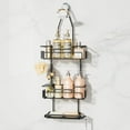 thumbnail image 1 of Bathroom Shower Caddy Hanging - 3 Tier Rustproof Over Shower Head Organizer, No Drilling Bathroom Shelf with 16 Hooks & Soap Holder, Anti-Swing Rack for Shampoo,Sponge,Towel, Black, Medium, 1 of 4