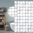 thumbnail image 1 of Bathroom Shower Curtain, 70x39 Inches, Water-Resistant Polyester Fabric, No-Drill Hooks Included, 1 of 8