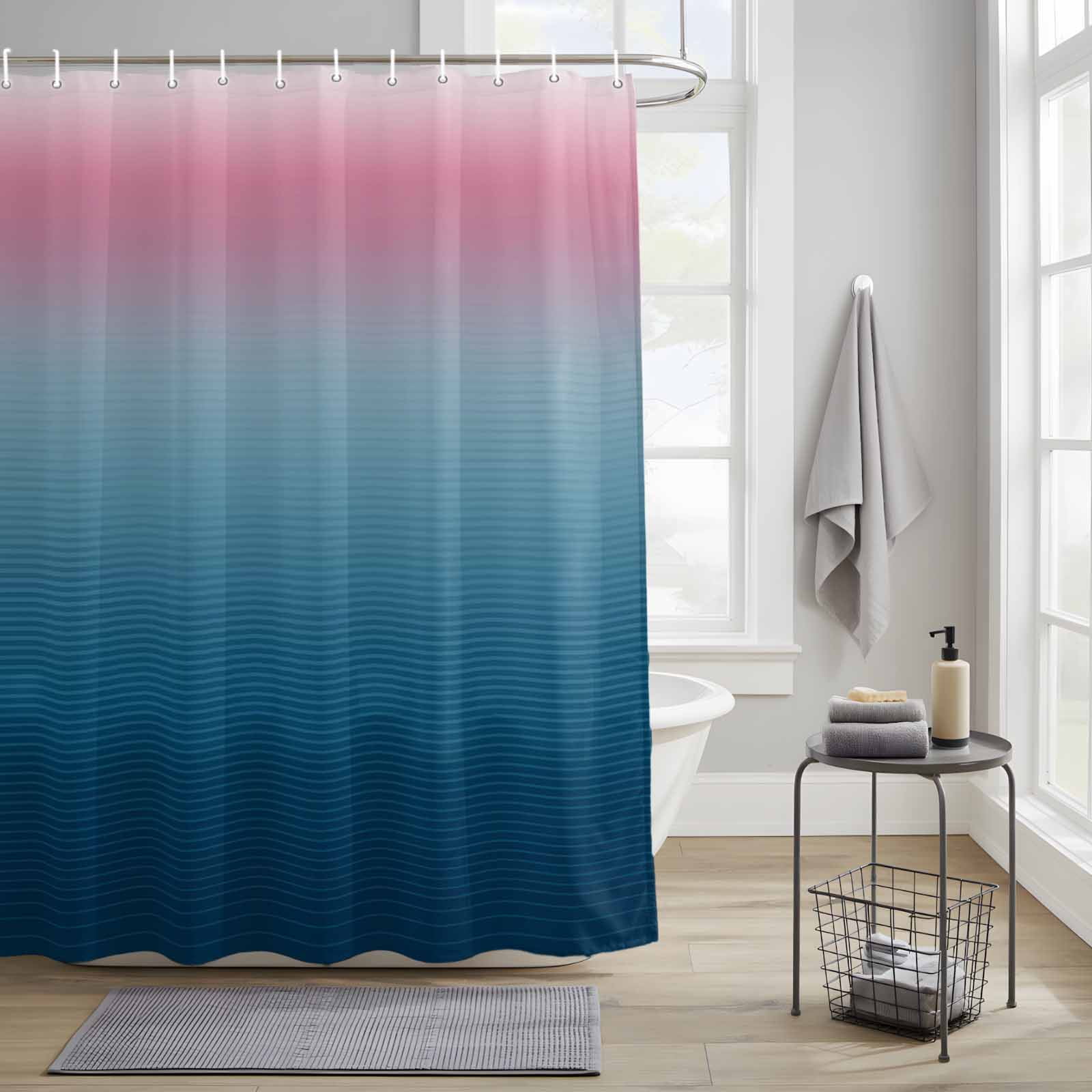 Pink And Blue Shower Curtainnull
