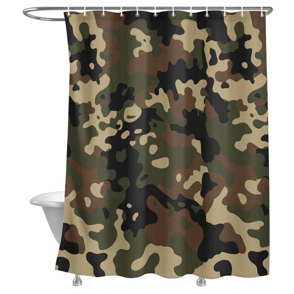 Bathroom Shower Curtain Abstract Camouflages Texture Waterproof Shower Curtains with Hooks, Retro Camo Pattern Bath Curtains Bathtub Curtain Home Decor 72x72in
