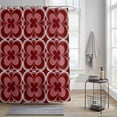 thumbnail image 1 of Bathroom Shower Curtain Abstract Flower Burgundy Red Waterproof Shower Curtains with Hooks, Modern Classic Floral Bath Curtains Bathtub Curtain Home Decor 36x72in, 1 of 9