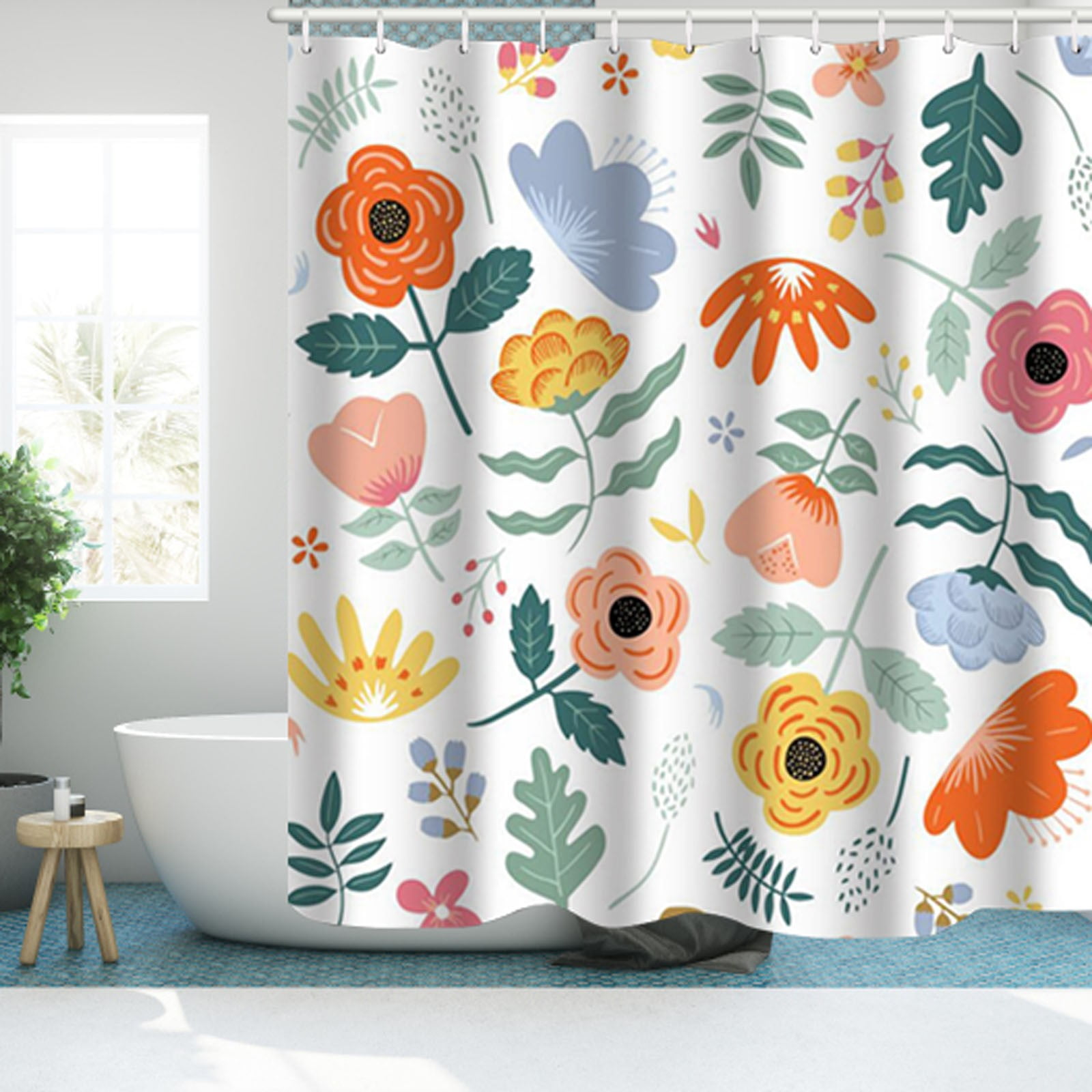 Bathroom Shower Curtain Abstract Flower Color Shower Curtain Bathroom